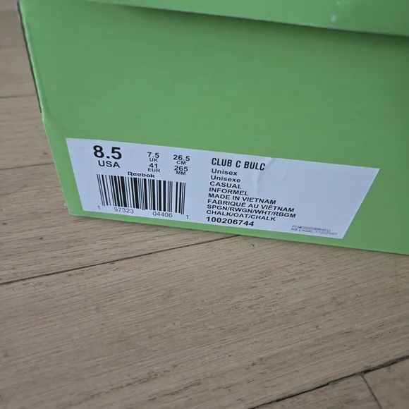 Reebok Club C Chalk/Green Casual Sneakers - Picture 2 of 2